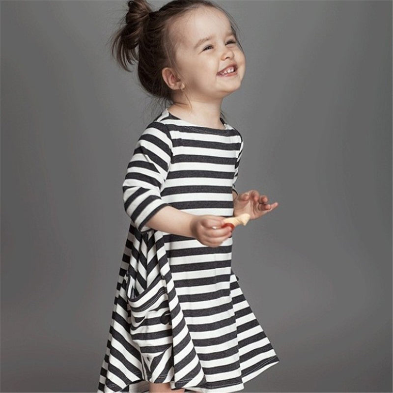 Striped Dress- Black and White image 0
