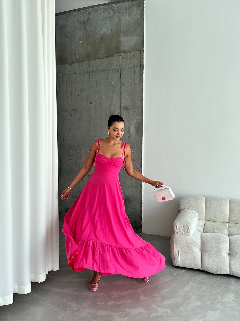 Tie Shoulder Ruffle Dress image 2