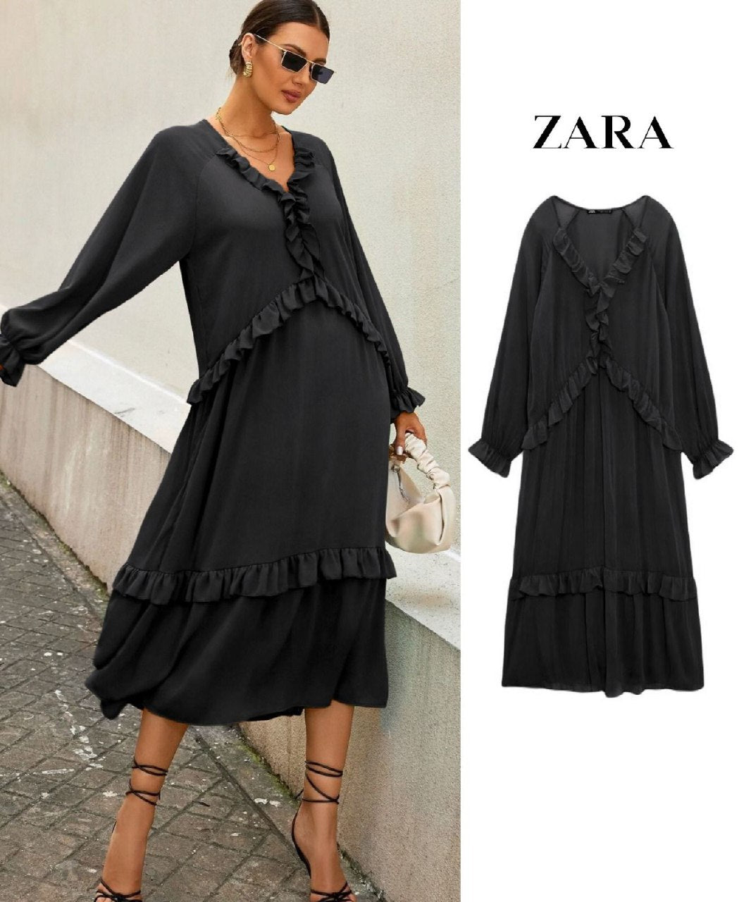 Elegant Ruffle Midi Dress image 0