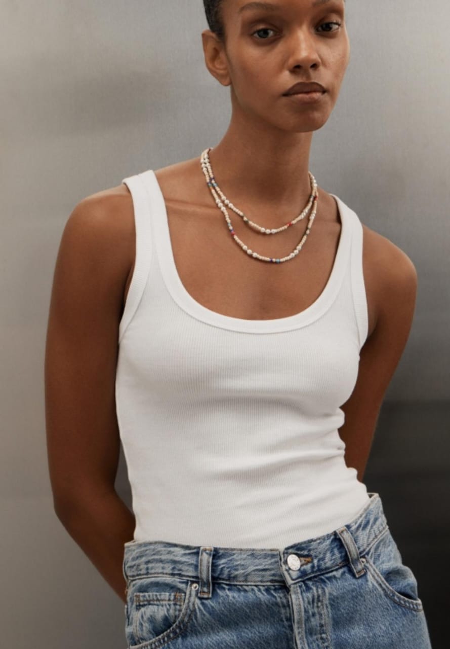 Ribbed Strappy Top White image 0