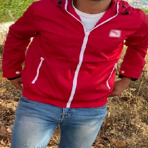 Red Zip Up Polyester Jacket image 0