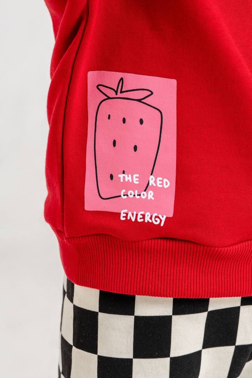 Skate Print Sweatshirt and Pants Set - 3 Thread Cotton