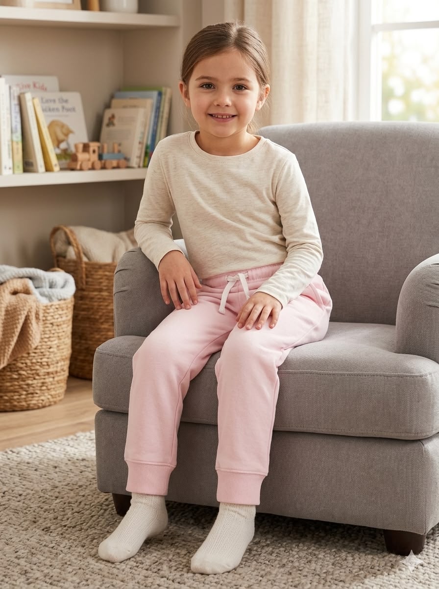 Light Pink Extra Soft Joggers for Kids