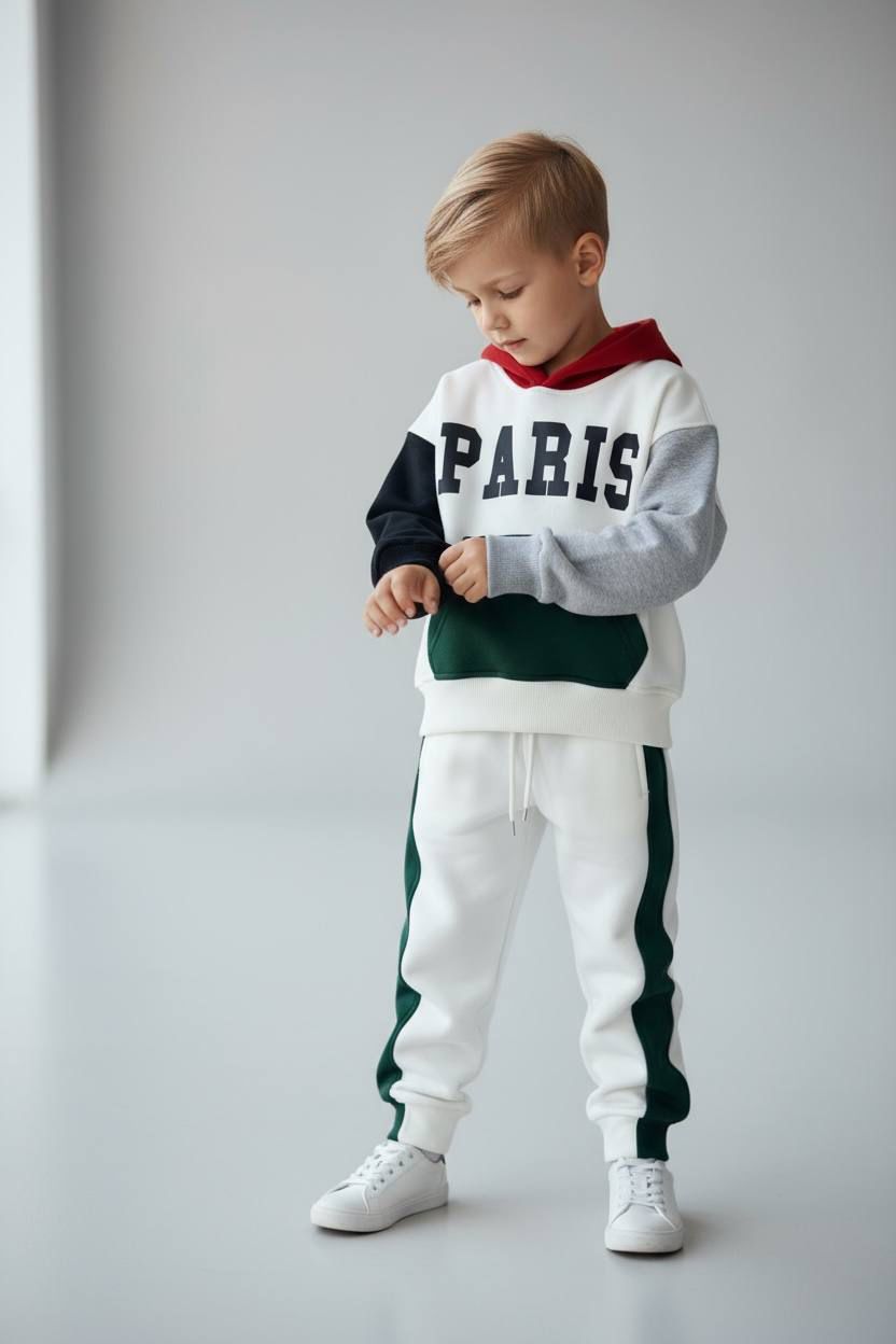 "PARIS" Hoodie with Matching Boys Set