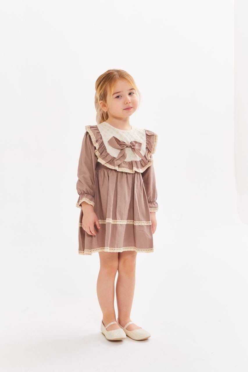 Beige Dress with Ruffles