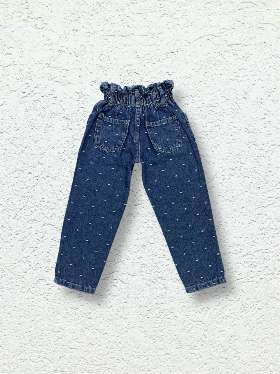 Zara Polka Dot Jeans with Elastic Waist