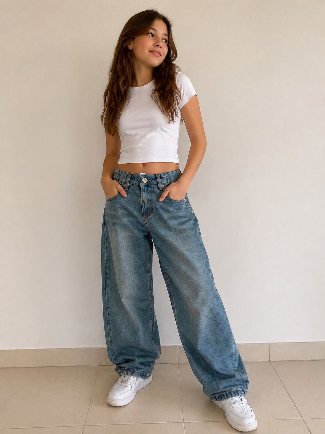 Casual Baggy with Gentle Fade Detailing & Comfortable Stretch Waist