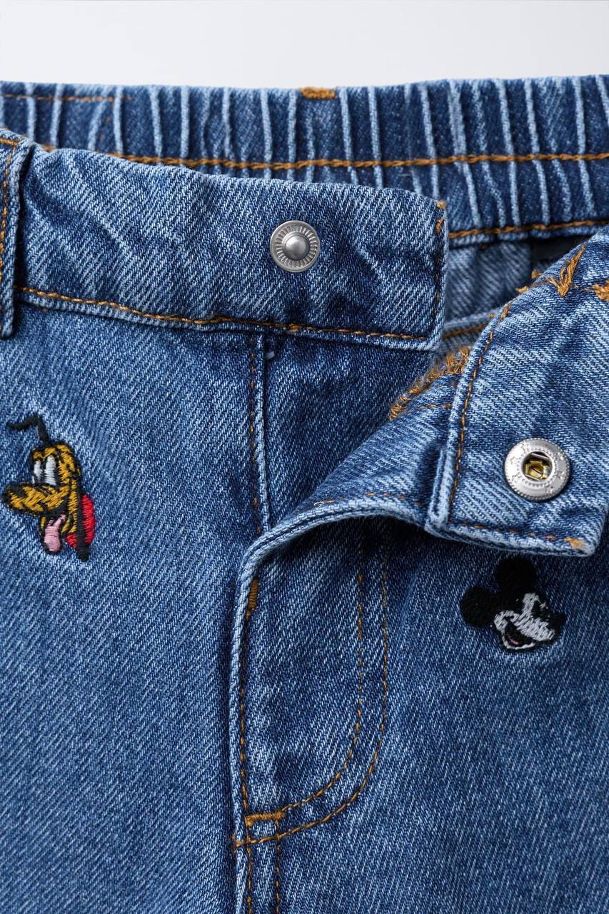 Mickey Mouse and Friends Disney Embroidered Baggy Jeans