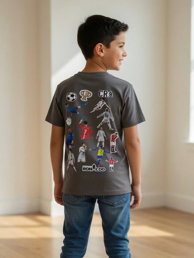 Grey Cristiano Ronaldo Graphic T-shirt