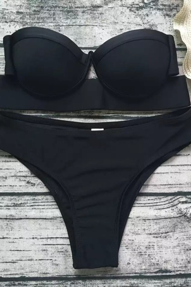 Push Up Bra Low Waist Bikini Swim Suit image 1