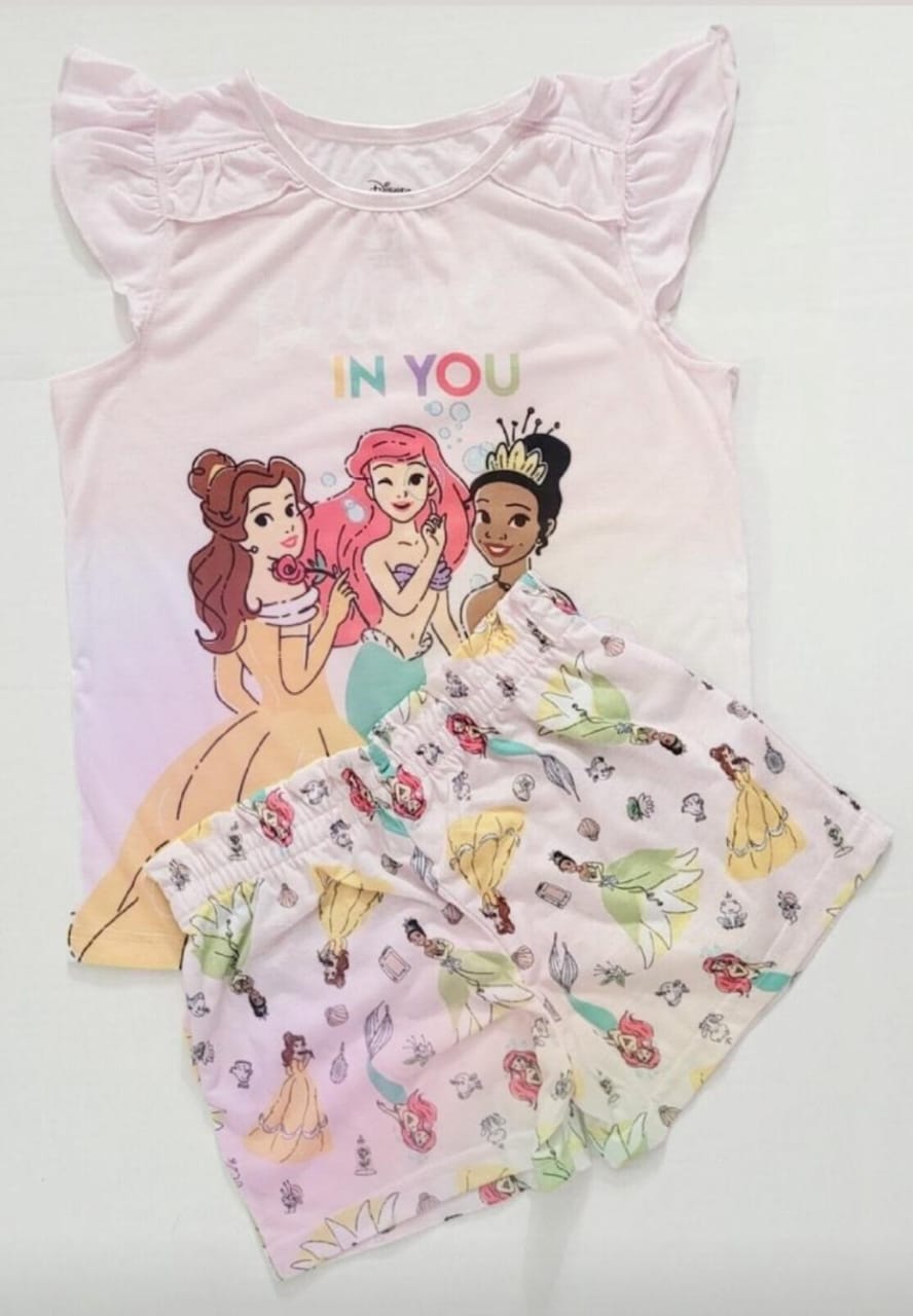 Toddler Girls' Flutter Sleeve Pajama Shorts Set Frozen Princess Disney image 0