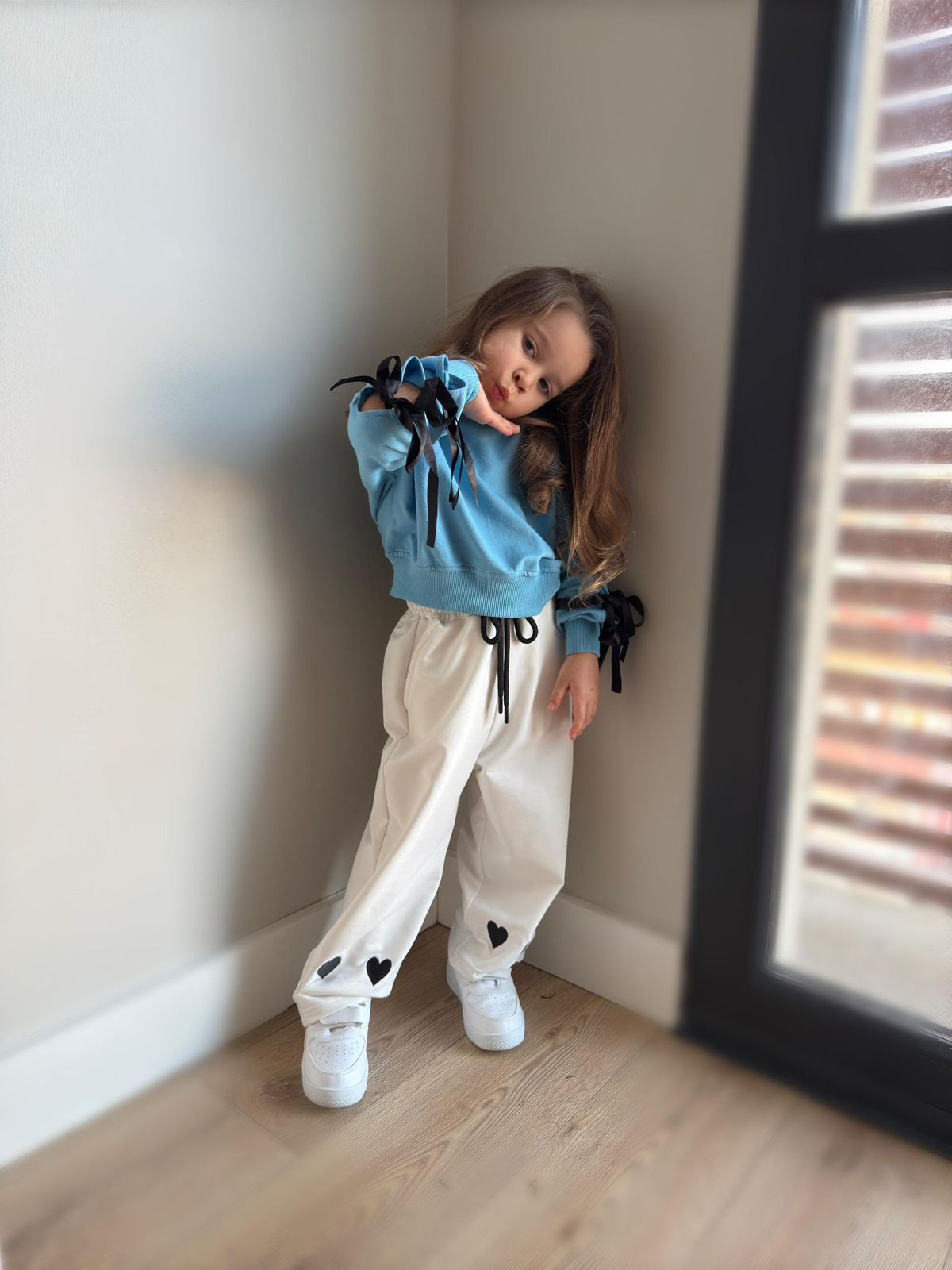 Bows & Heart set<span> - </span>5-6, White&Blue image