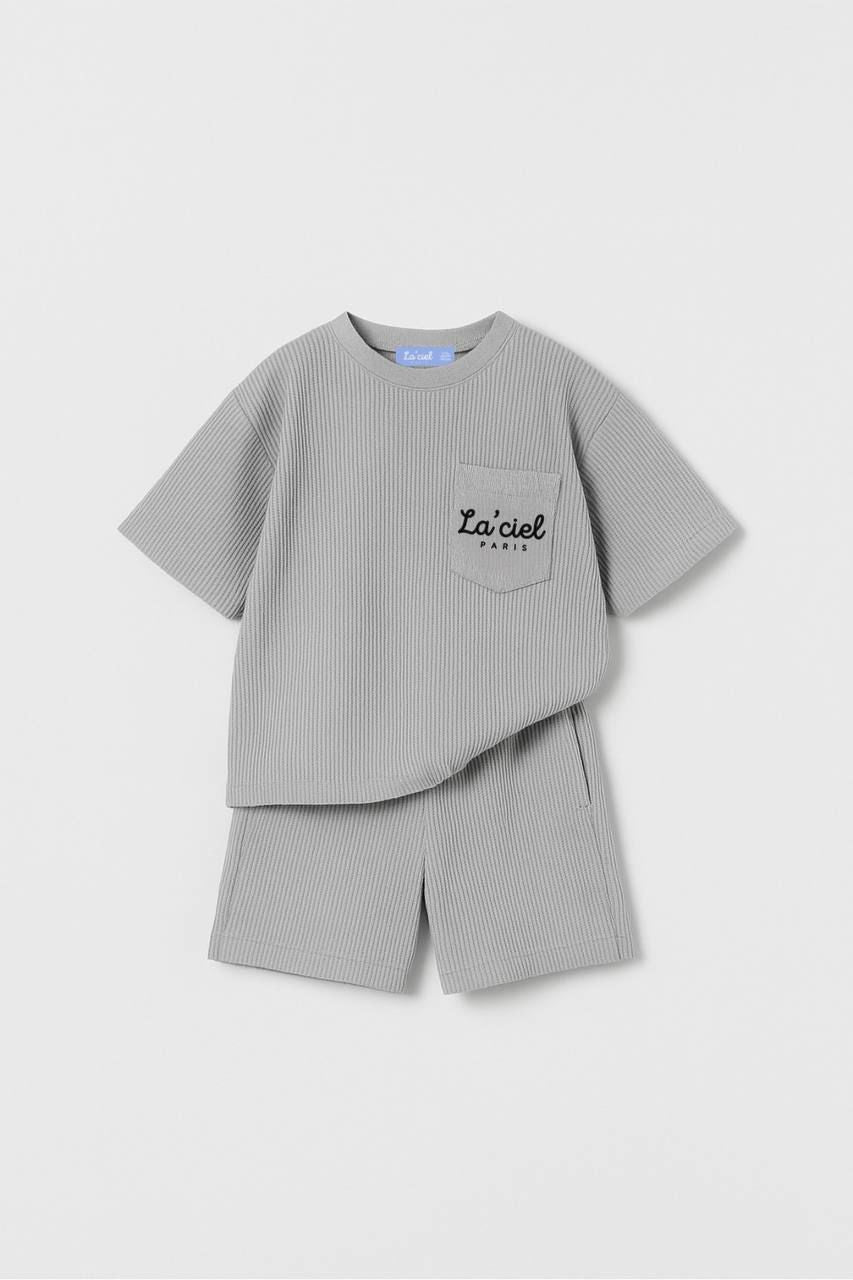 Monochrome Boys set - Shorts and Half Sleeves shirt image 3