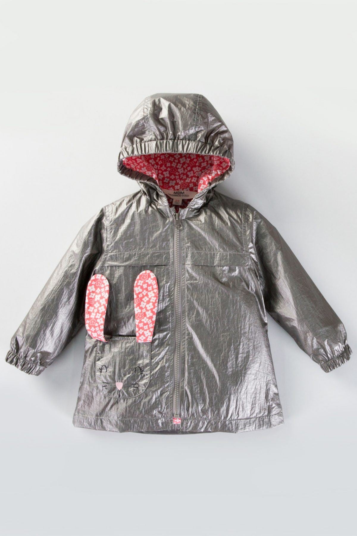 Title: 1-5 Years Old Cat Flower Repellent Girl Raincoat - Smoke image 3