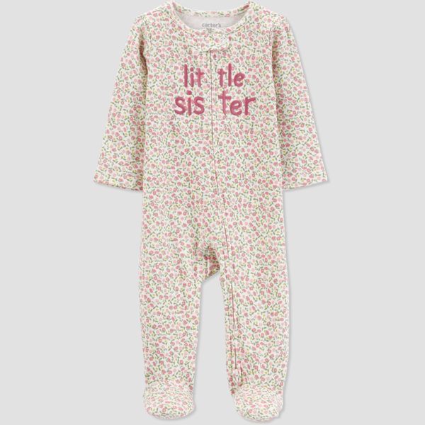 Carter’s Little Sister Baby Girls’ Flower Print Romper image 0
