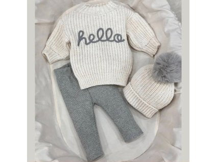 Hello themed baby knitwear Set image 0