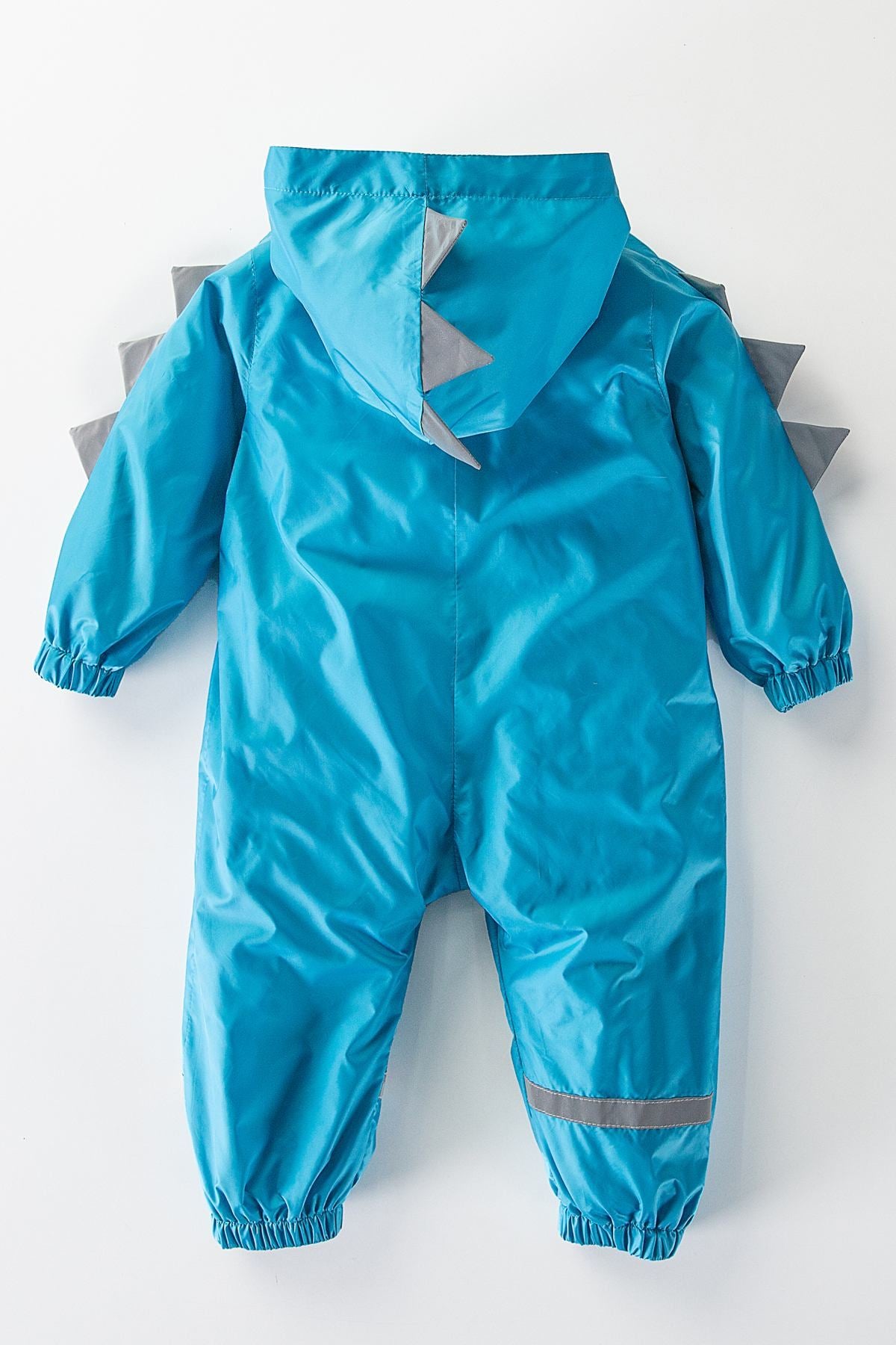 1-5 Years Old Dinosaur Boy Water Repellent Raincoat Overalls - Petrol Blue image 0