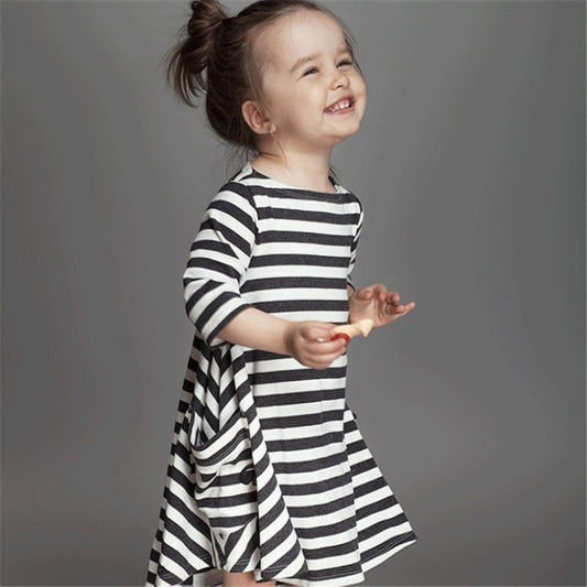 Striped Dress- Black and White image 0