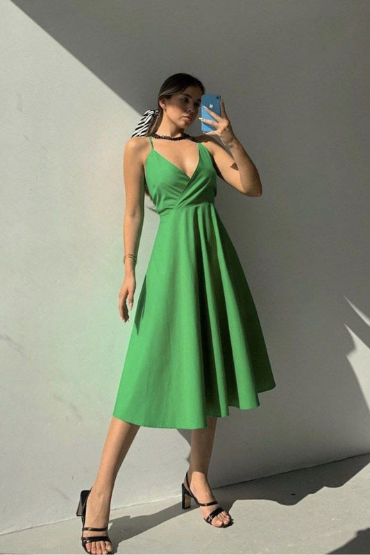 Crisscross Tie Backless Cami Dress image 0