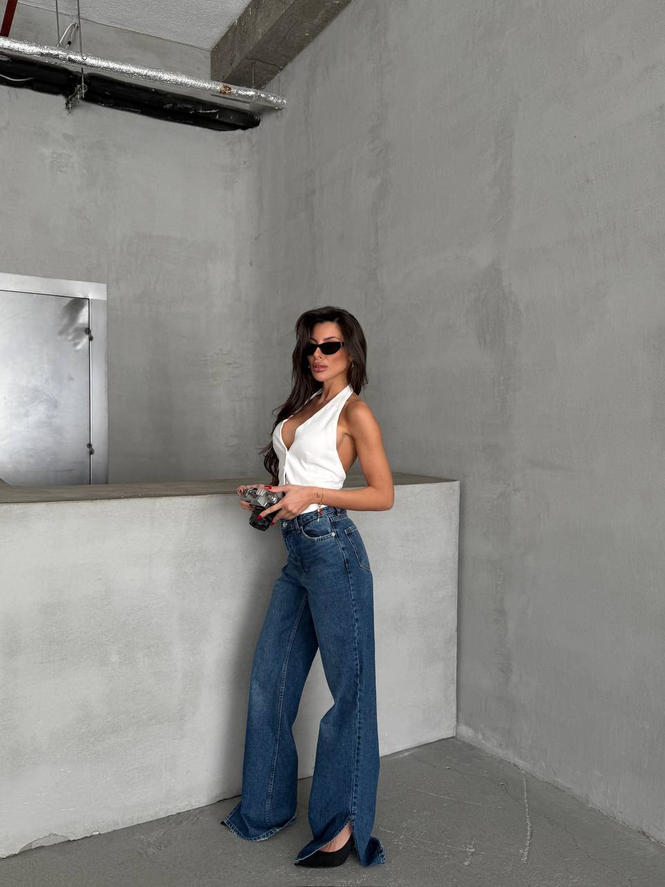 Dark Denim Wide Leg High Waist - Elephant Leg image 4