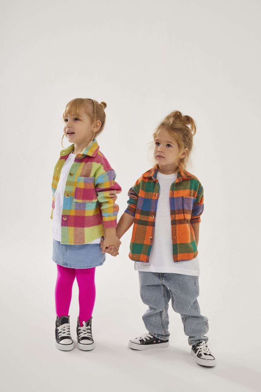 Girls Set Jeans Skirt and Colored Shirt image 0