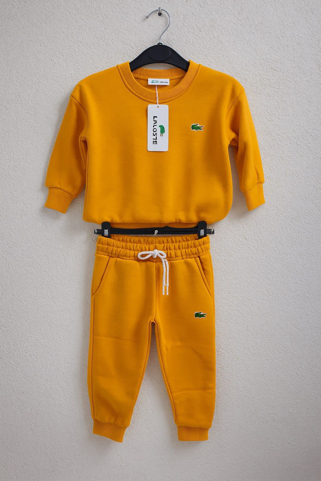 Lacoste Logo-appliqué Cotton Tracksuit Set in Blue and Yellow image 1