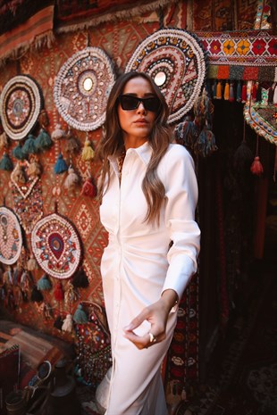 Pu Buttoned Midi Dress image 2