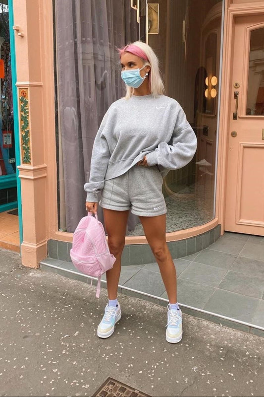 Sweater and Shorts Lounge Set- Grey image 0