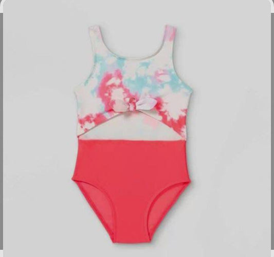 Cat Jack Swim Cat Jack Hot Pink Tie Dye Cutout Bathing Suit image 0