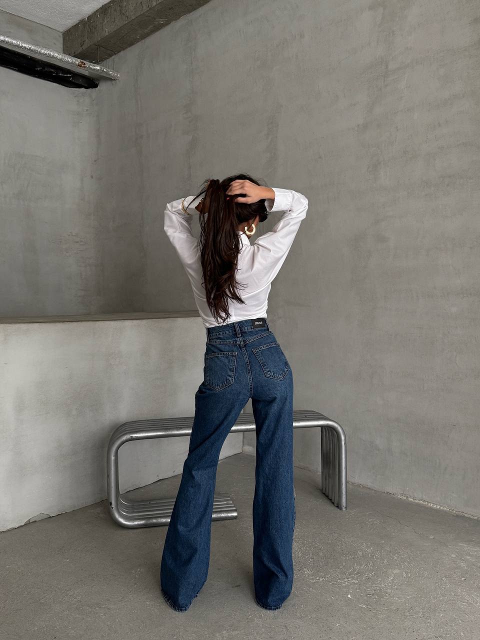 Dark Denim Wide Leg High Waist image 2