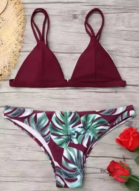 Palm Leaf Triangle Bikini Set image 3