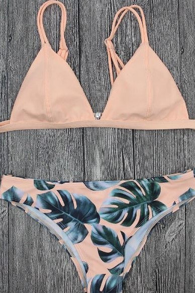 Palm Leaf Triangle Bikini Set image 1