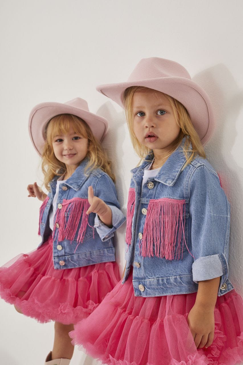 Girls Set Jeans Jacket and Tutu Skirt image 1