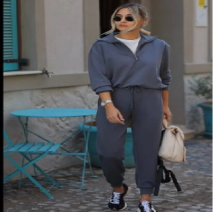 Grey Sweater and Pants Lounge Set image 0
