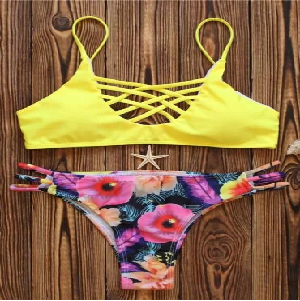 Floral Multicolored Bikini Swimsuit image 0