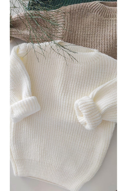 Baby kids crew neck - Creme image 0