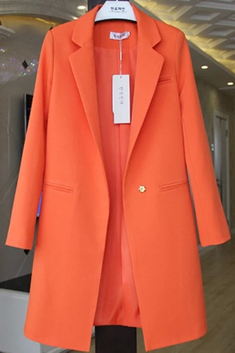 Long Wide Waisted Solid Blazer image 0