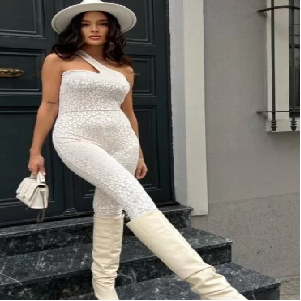 White Strappy Jumpsuit image 0