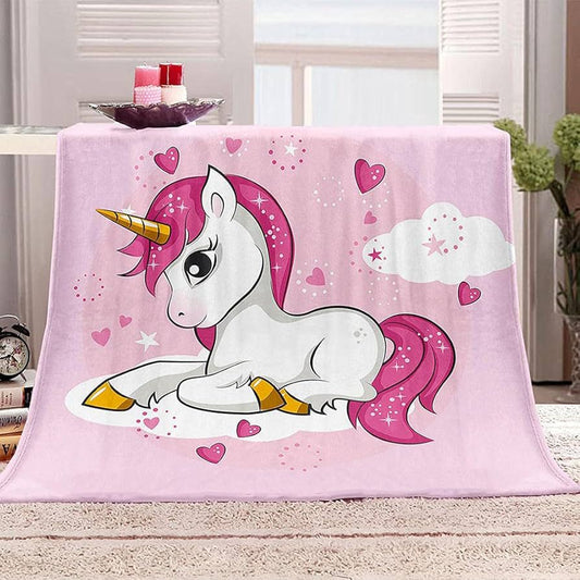 Dotted pink blanket unicorn image 0
