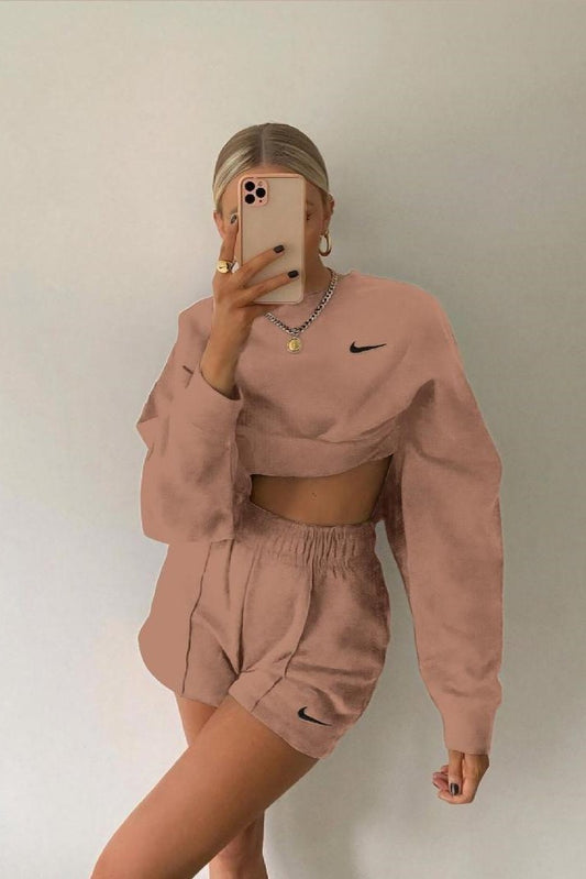 Sweater and Shorts Lounge Set- Saumon image 0