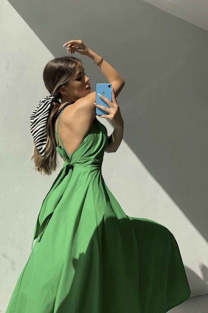 Crisscross Tie Backless Cami Dress image 1