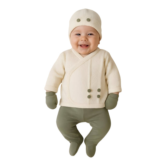 Button Detailed 5-Piece Boy's Hospital Exit Bodysuit Set image 0