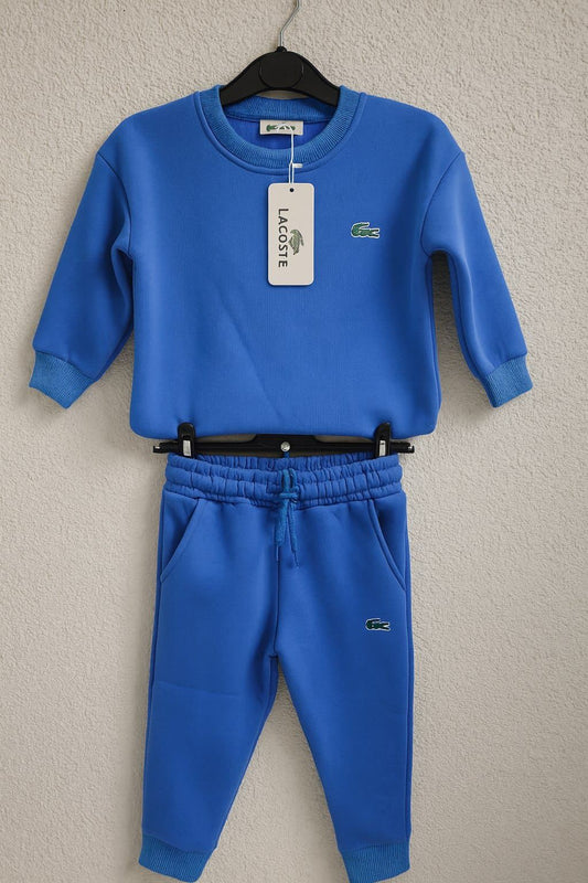 Lacoste Logo-appliqué Cotton Tracksuit Set in Blue and Yellow image 0