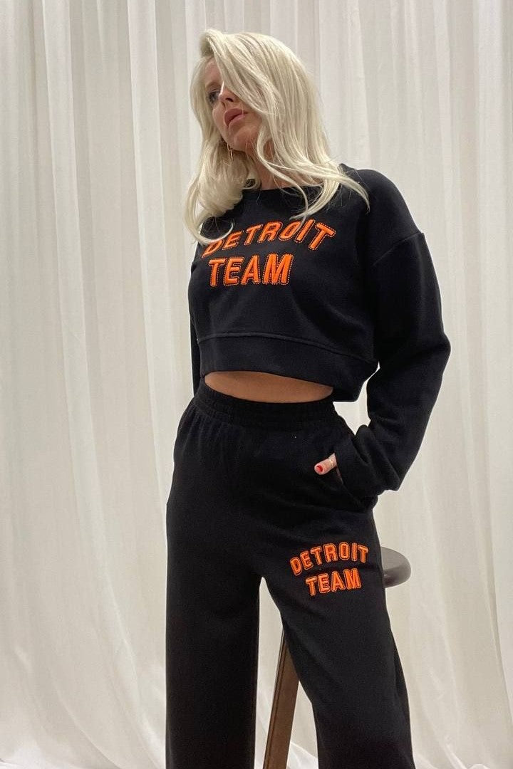 Detroit Team Sweatshirt and Pants Set<span> - </span>Black, Small image