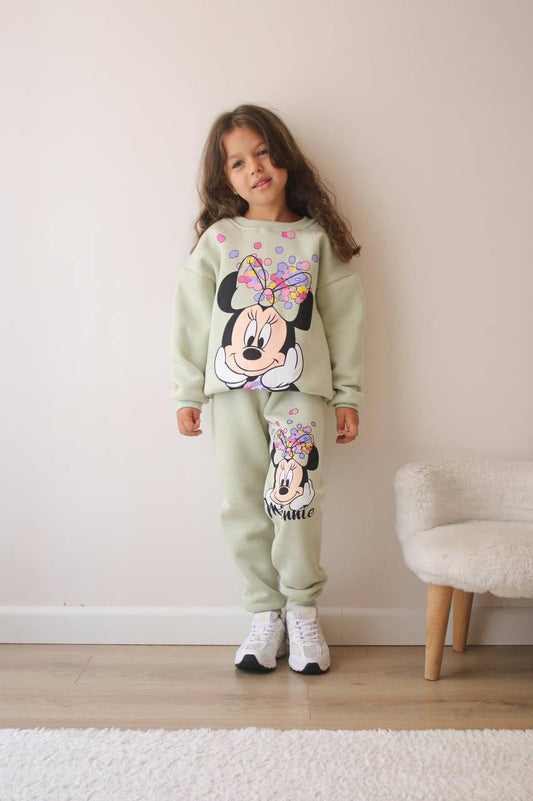 Girls Set 3 Thread Cotton Fleece with Minnie Mouse Characters image 0