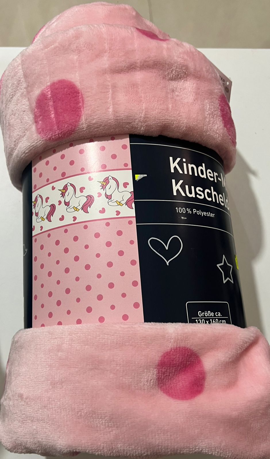 Dotted pink blanket unicorn image 1