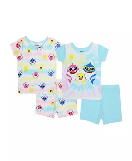 Baby Shark Toddler Girls 4 Piece Pajama Set - Pinkfong image 1