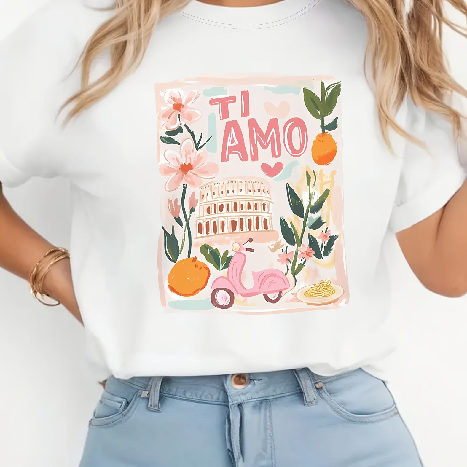 Painted Italian Love Ti Amo T-shirt image 0