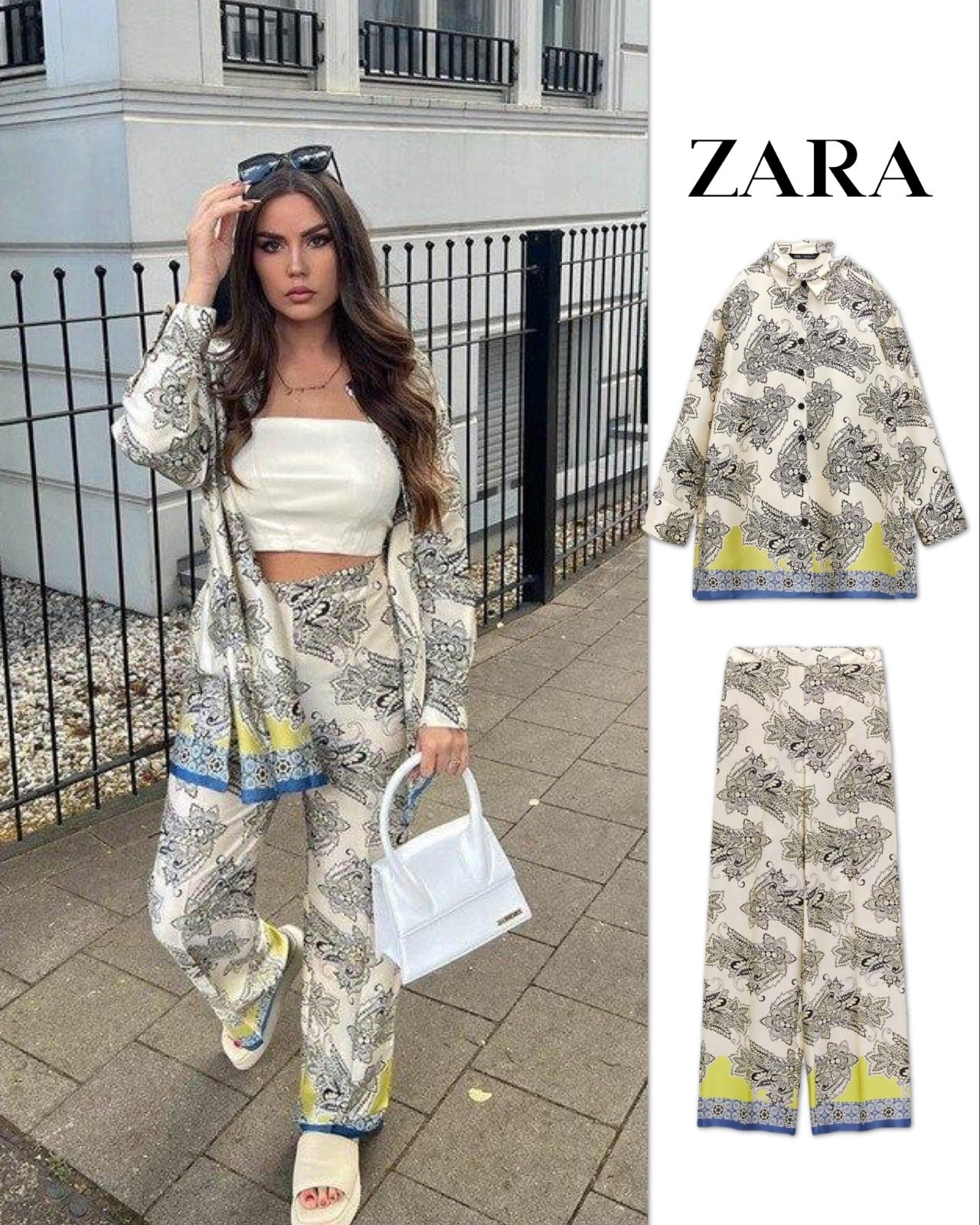 Floral Contrast Set - Pants and shirt image 0