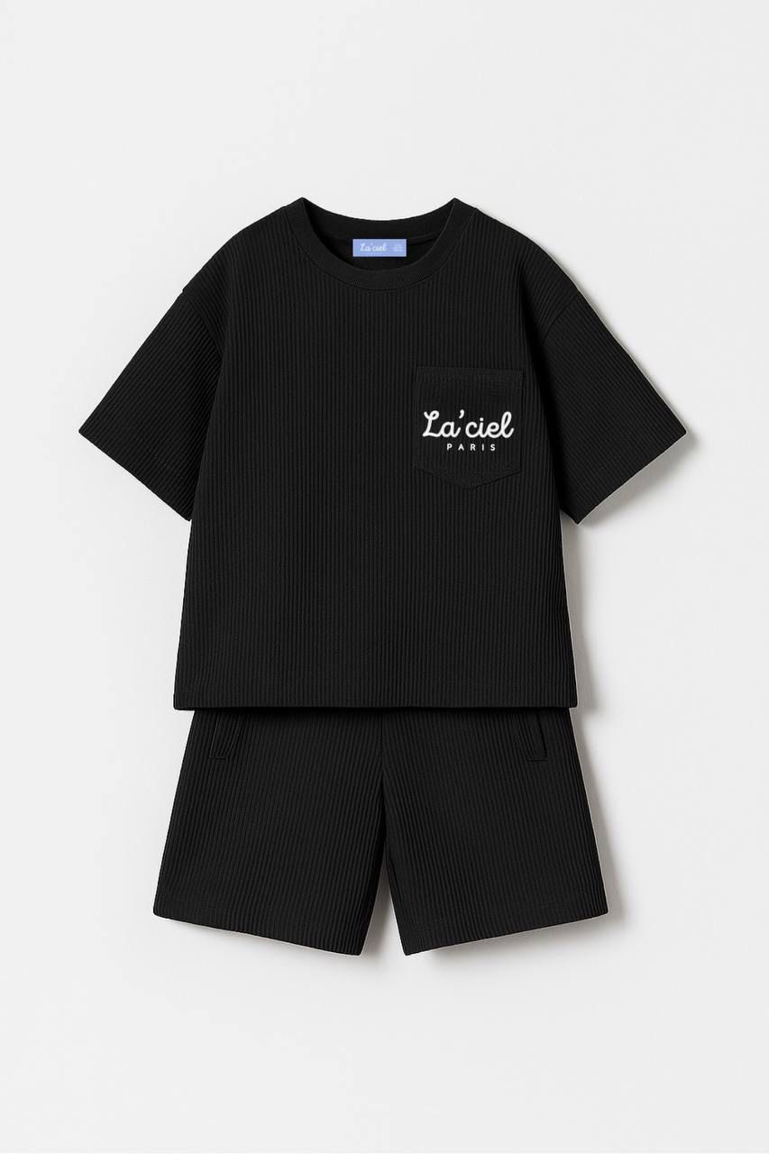 Monochrome Boys set - Shorts and Half Sleeves shirt image 1